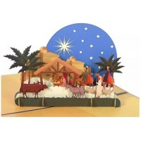 Handmade 3D Pop Up Christmas Card Nativity Holy Family Manger Three Kings Seasonal Greetings Celebrations card, Xmas home gift, ornaments, decorations